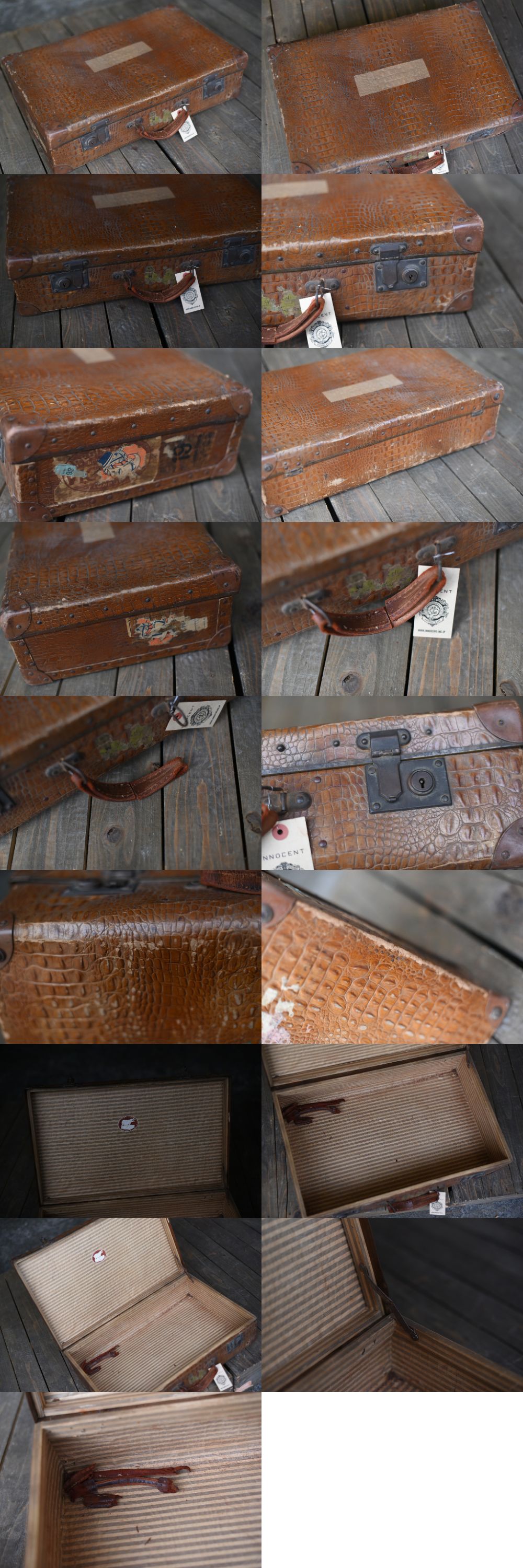 106204 ヴィンテージ　トランクケース　 英国製 取手破損 　ビンテージ　アンティーク　スーツケース　英国　革鞄